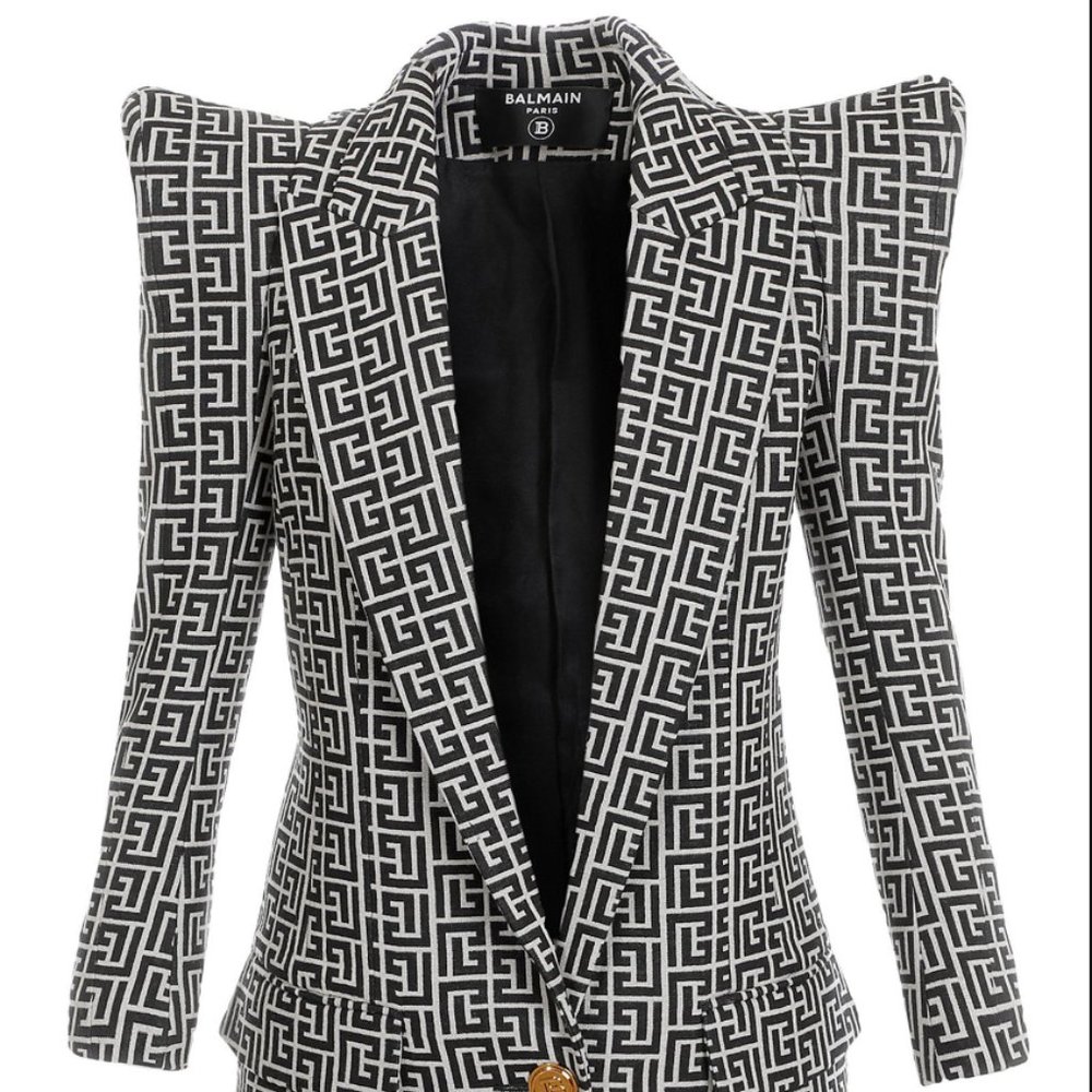 Balmain pointed-shoulder blazer